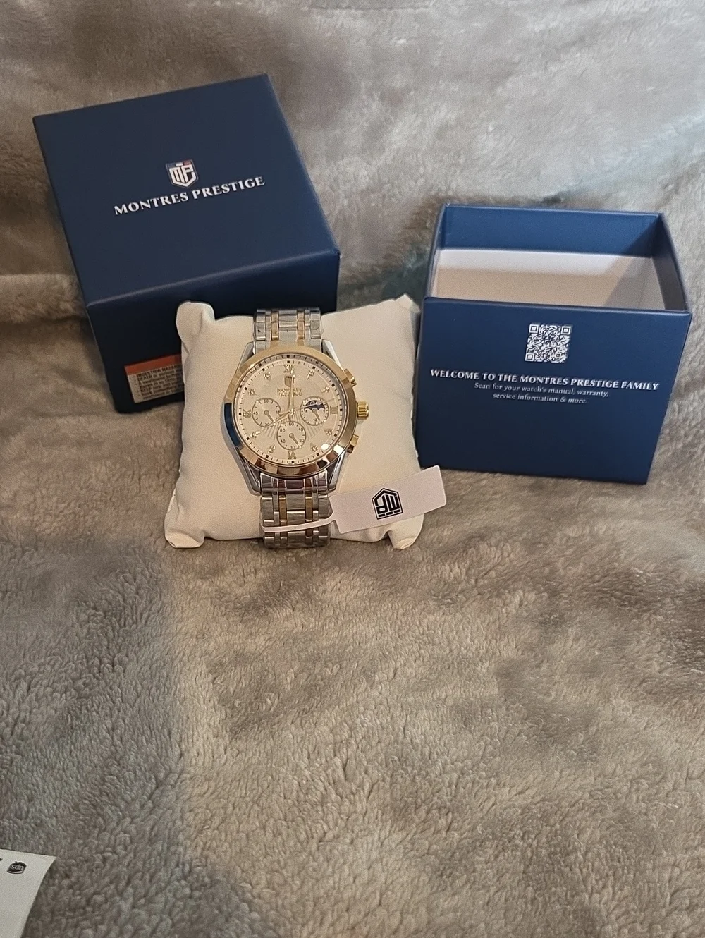 Montres Prestige Mpw-0058 Two-Tone Chronograph Watch - Silver & Gold. New!